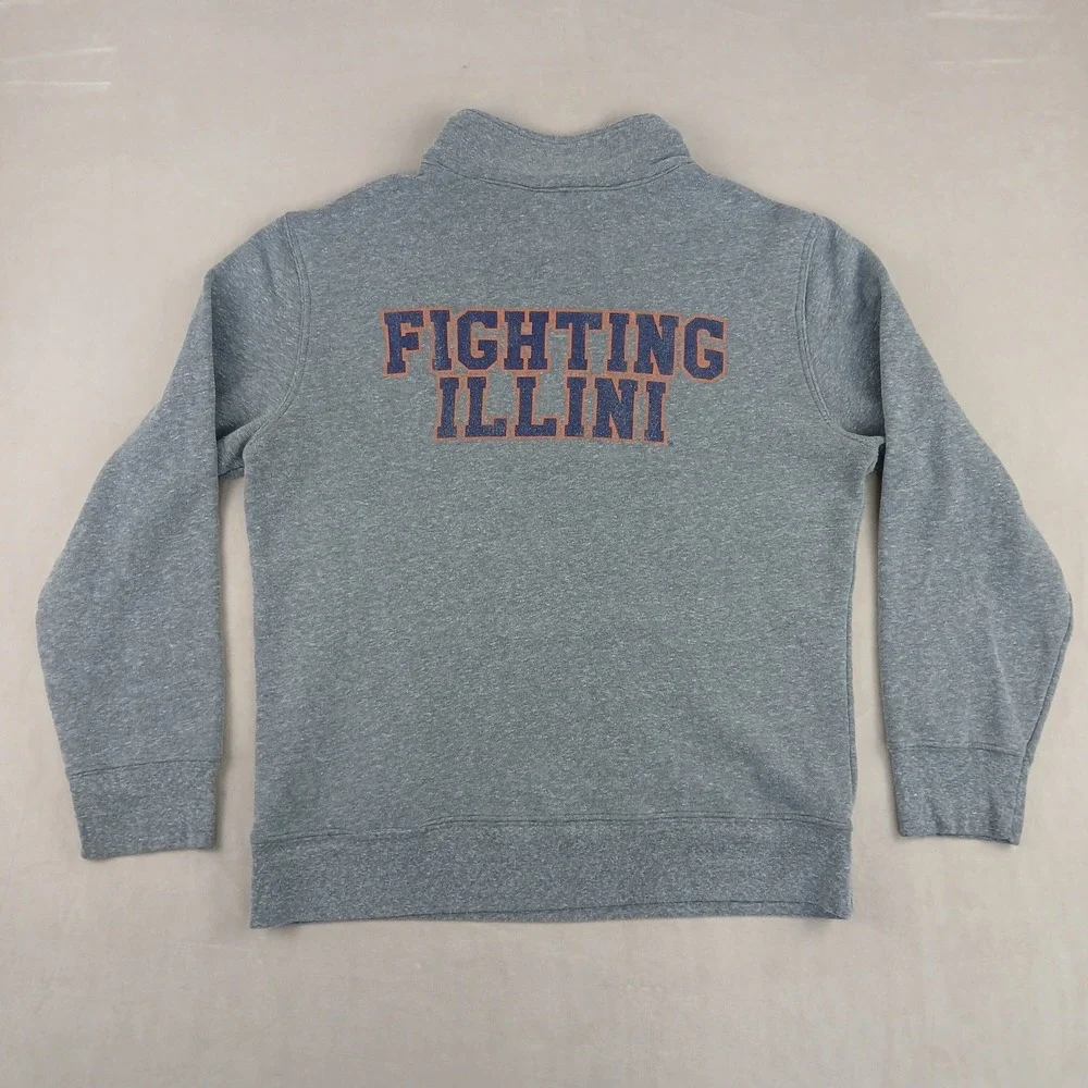 Retro Illinois Fighting Illini Large Mens Sweatshirt Fleece *Fits A Small‎ 21x25